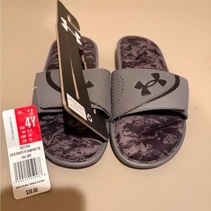 Boys or Girls Under Armour Charcoal Slide Sandals